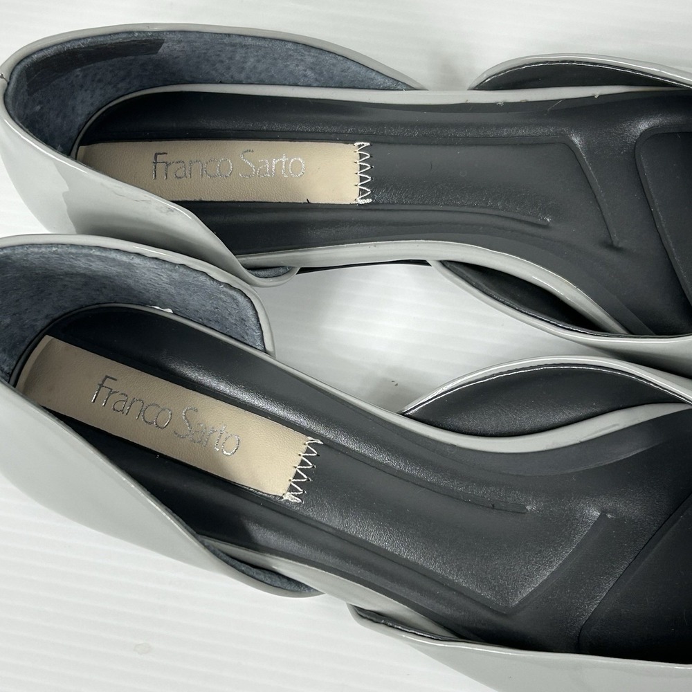 Franco Sarto Size 7.5 Hadley Pointed Toe Flats Patent Gloss Grey $89 Shoes NEW - Picture 11 of 11